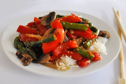 Asparagus, Mushrooms and Pepper Stir-Fry photo instruction 4