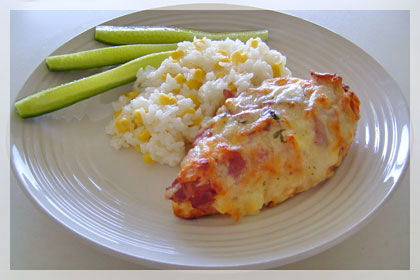 Bacon Cheese Topped Chicken Breasts