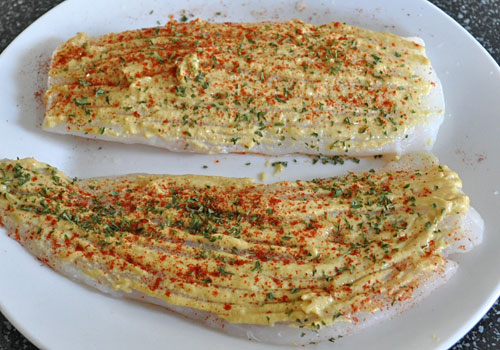 Baked Cod with Mustard and Paprika photo instruction 1