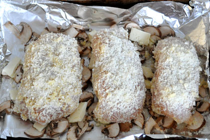 Baked Parmesan Garlic Chicken with Mushrooms photo instruction 5