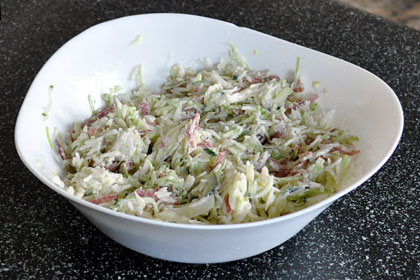 Cabbage Salad with Rice and Salami photo instruction 3