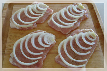 Pork Chops Topped with Onions, Mayo and Cheese photo instruction 2