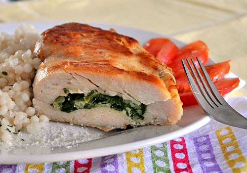 Quick Spinach Stuffed Chicken Breasts with Cheese
