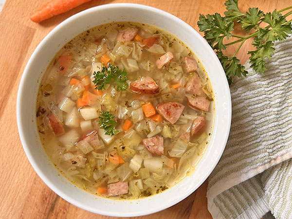 Cabbage, Kielbasa and Potato Soup