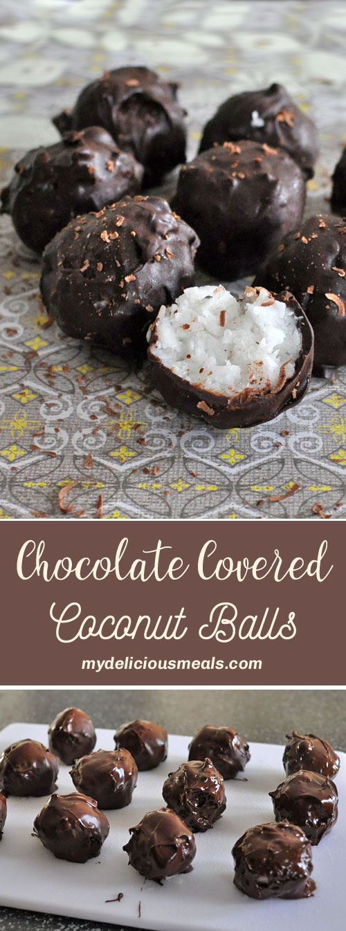 Chocolate Covered Coconut Balls | Mydeliciousmeals.com