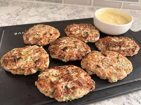Ground Turkey and Zucchini Fritters (no egg, no flour)