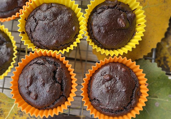 Healthy Chocolate Pumpkin Muffins