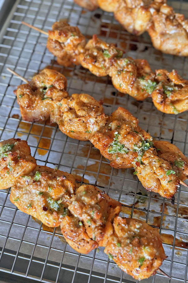 Oven Baked Garlic Parmesan Chicken Skewers Recipe