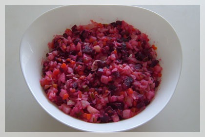 Beet Potato Salad with Sauerkraut Vinegret photo instruction 2