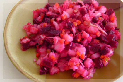 Beet and Potato Salad with Sauerkraut (Russian Vinegret)