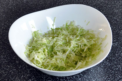 Cabbage Salad with Rice and Salami photo instruction 1