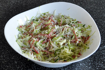 Cabbage Salad with Rice and Salami photo instruction 2