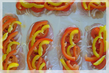 Chicken with bell peppers and tomatoes photo instruction 3