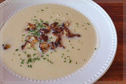 Cream of Cauliflower with Leek and Potato Soup